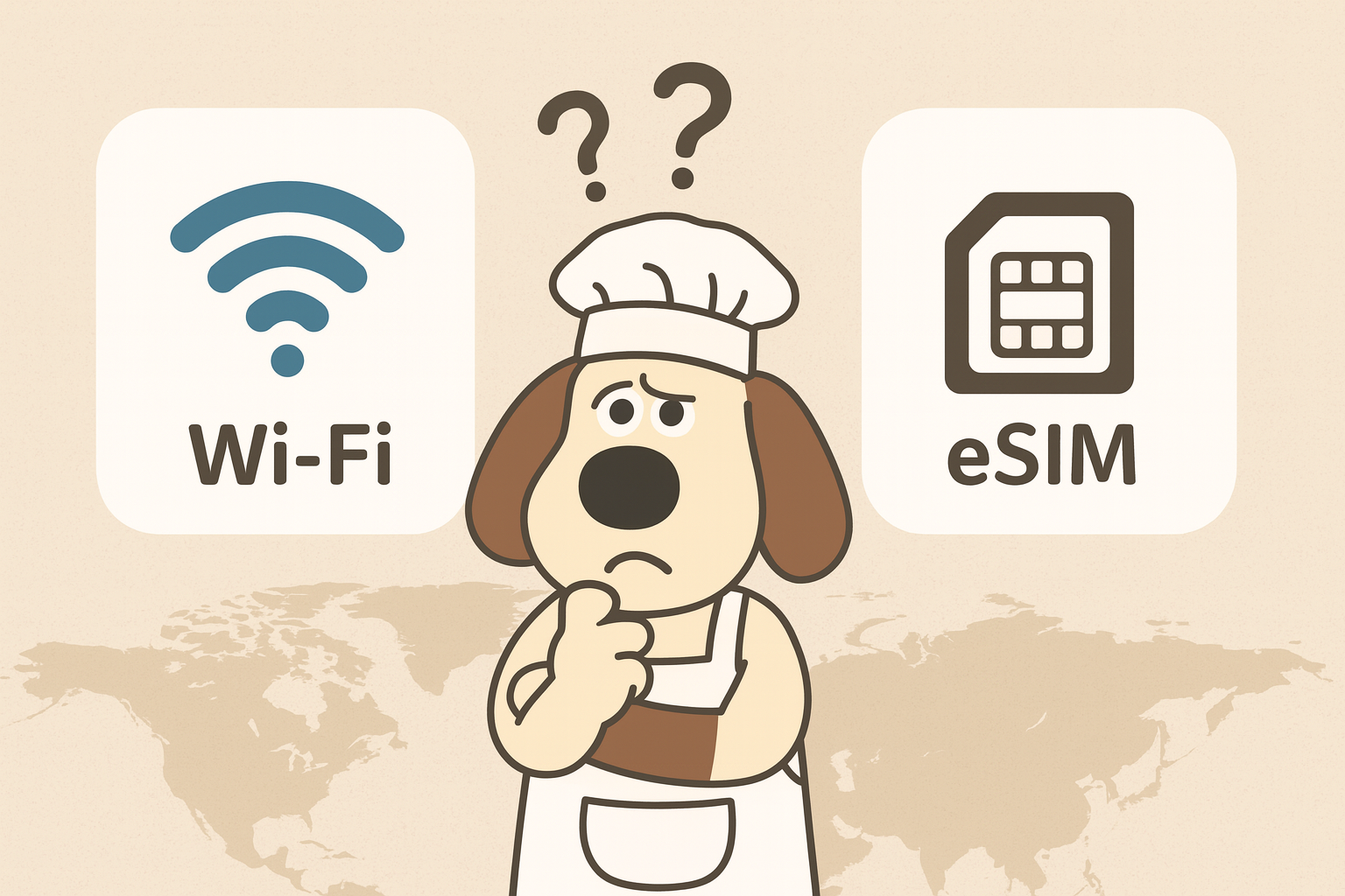 WiFiとeSIMで悩むグルミン